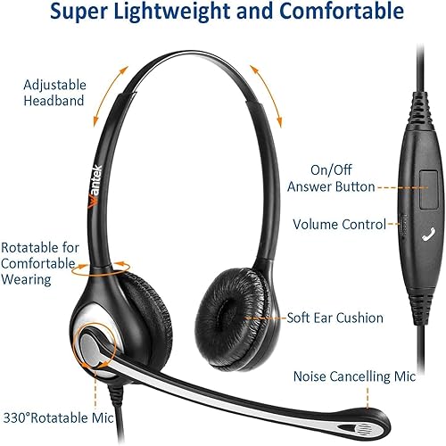 Miniatura 4 de Wantek Auriculares de teléfono celular con micrófono, auriculares de 0.138in para ordenador para iPhone, Samsung, PC, portátil, para Skype, Webinar,