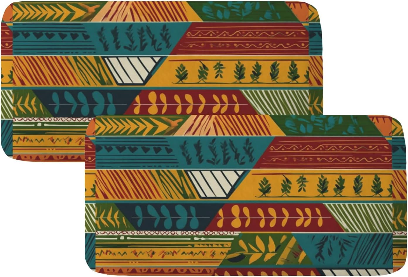 African Pattern with Vibrant Colors Loveseat Covers Couch Covers for 2 Cushion Couch, 2-Piece Stretch Sofa Slipcovers Anti-Slip Washable Furniture Protectors for Dogs Pets