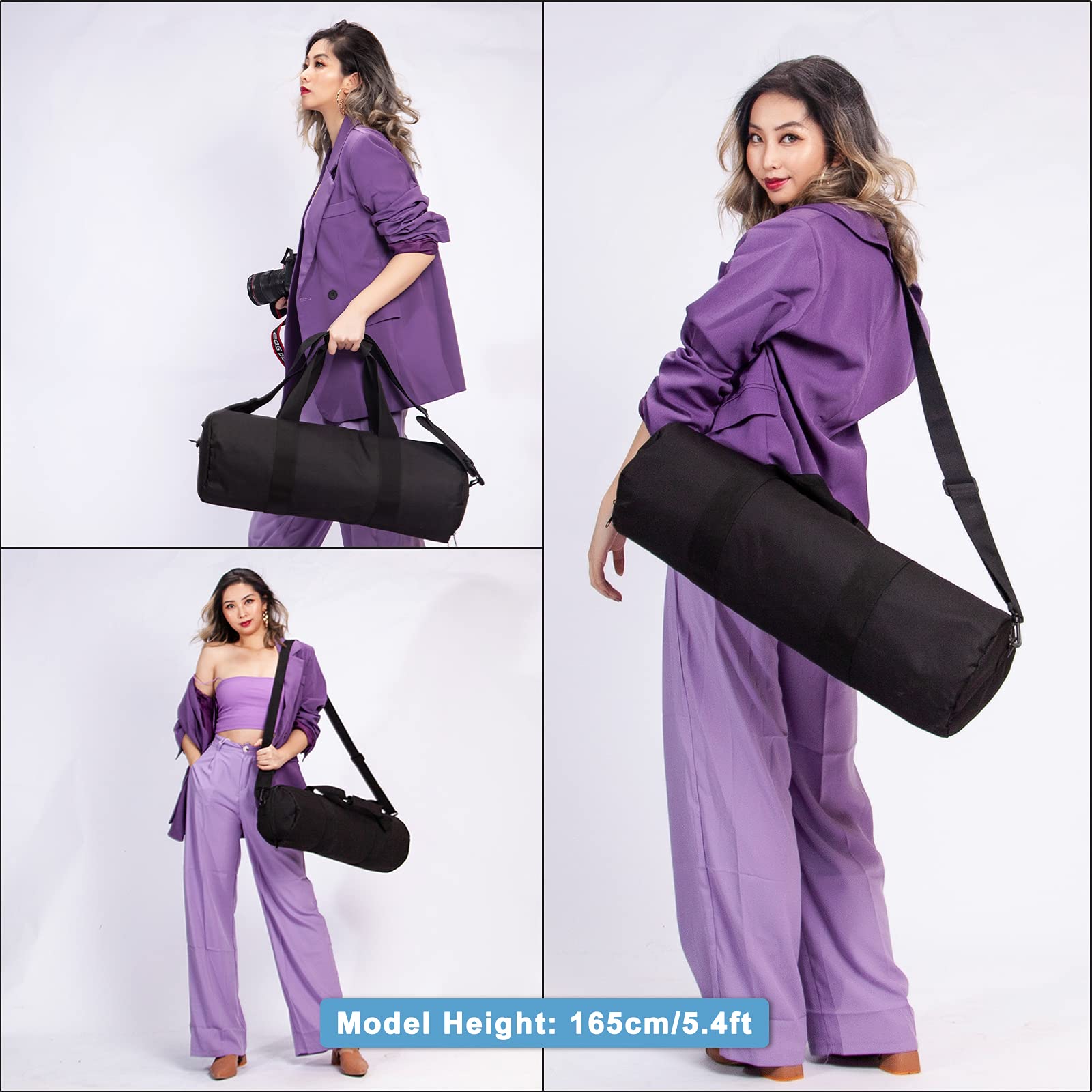 Sac Trépied Rembourré en Oxford Sac de Transport avec Bandoulière pour Équipement de Studio Photographie Support de Lumière 60x20cm