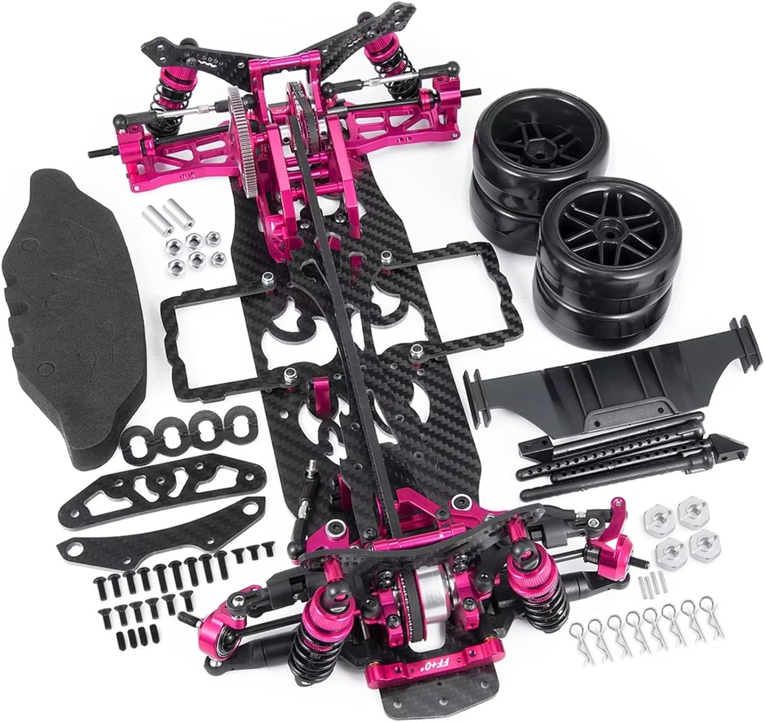 For Sakura D4 For AWD 1/10 合金カーボンフレーム シャーシキット 4WD