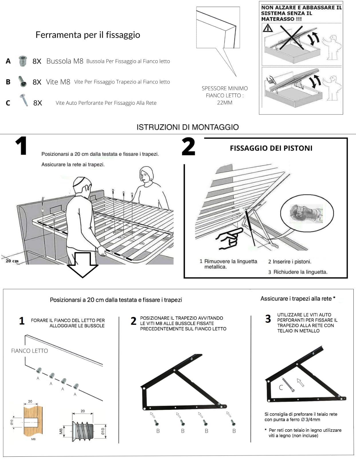 2 Attaches De Matelas Evotrade Pour Lits Conteneurs - Longueur 32.5cm - Fer - Fixation Sans Outil
