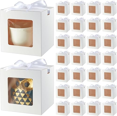 Yeaqee Tazas de sublimación de Navidad, cajas de regalo, caja de embalaje de regalo transparente para sublimación en blanco, tazas de Navidad de 11