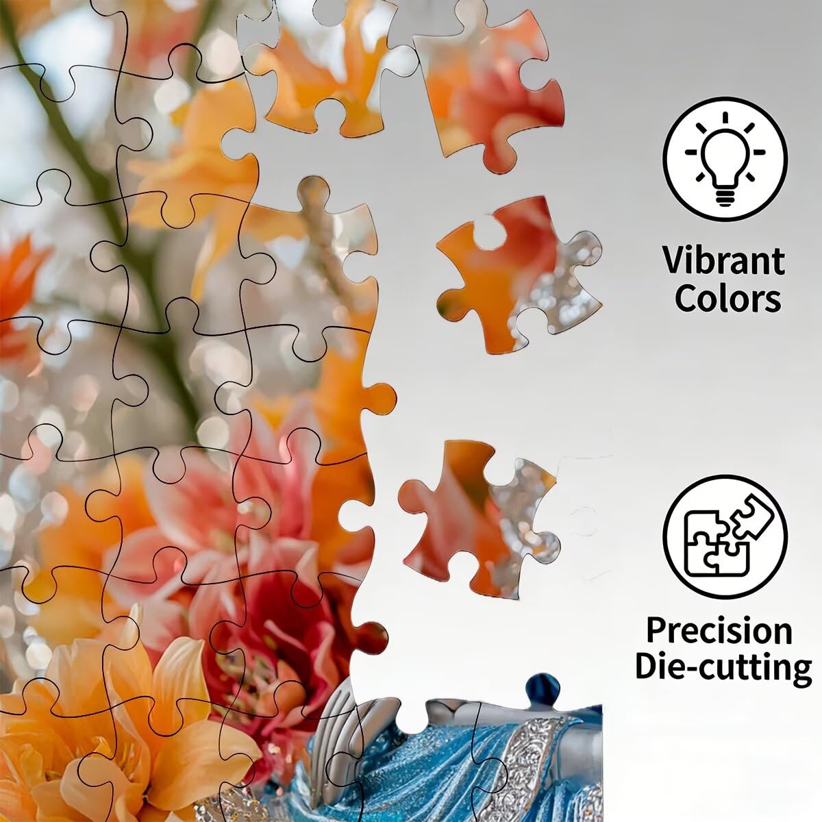 Puzzle 3000 elementów kwiatowe, abstrakcyjne puzzle dla dorosłych, klasyczne puzzle gry edukacyjne do aktywności rodzinnej, najwyższej jakości drewniane puzzle z pudełkiem na prezent dla mężczyzn