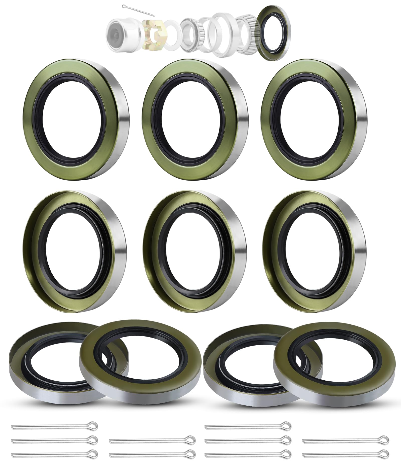 2.250"IDx3.376"OD Grease Seal for 5200-7000LB Trailer Axle,01003600 Spindle