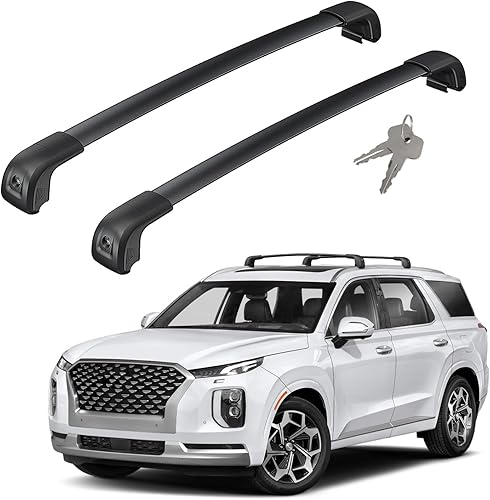 HmmtyRack Barras transversales para techo de automóvil para Hyundai 2019-2023 Palisade SESELXRTLimitedCaligrafía con cerradura, barra transversal de