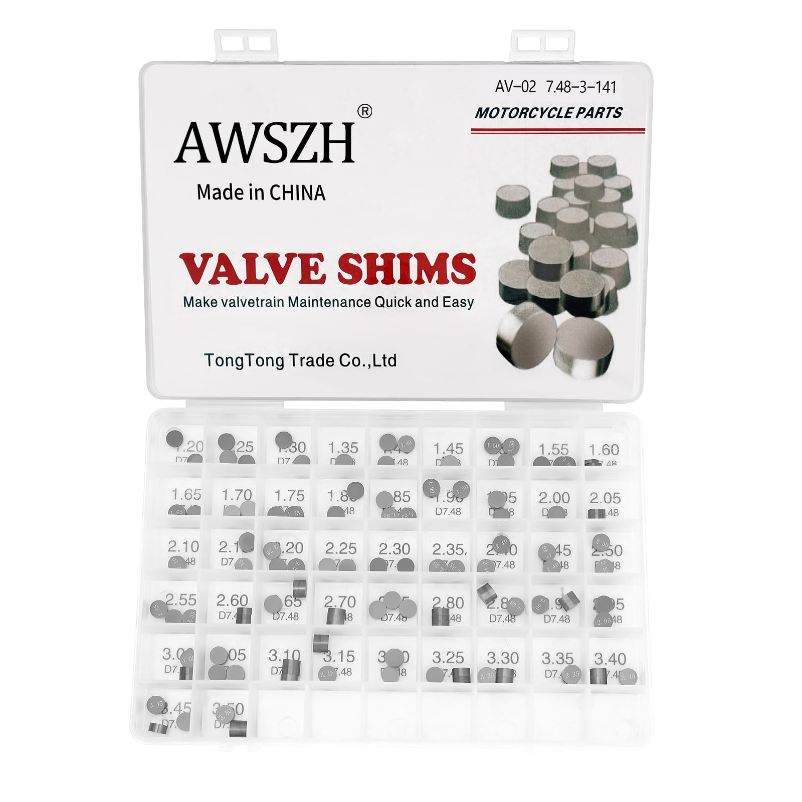 Amazon.com: AWSZH 7.48mm Adjustable Valve Shim Kit 141Pcs For