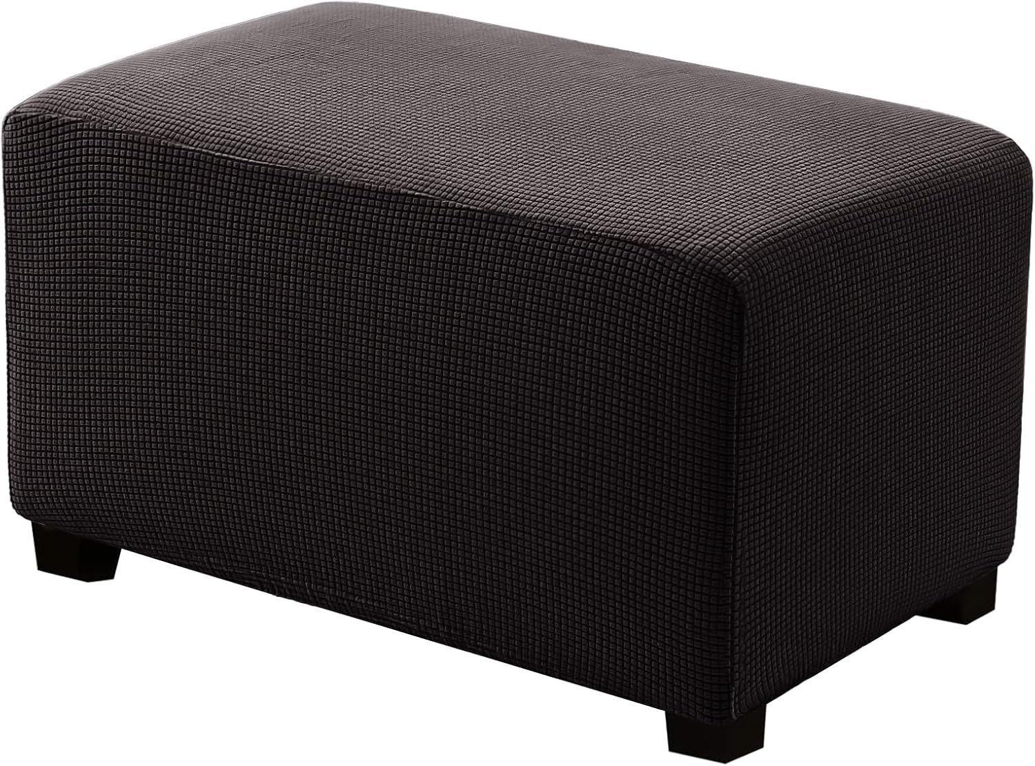 Ottoman Covers Ottoman Slipcovers Folding Storage Stool Washable Furniture Protector,Elastic Foot Stool Foot Rest Protector for Living Room Bedroom,X-Large,Coffee