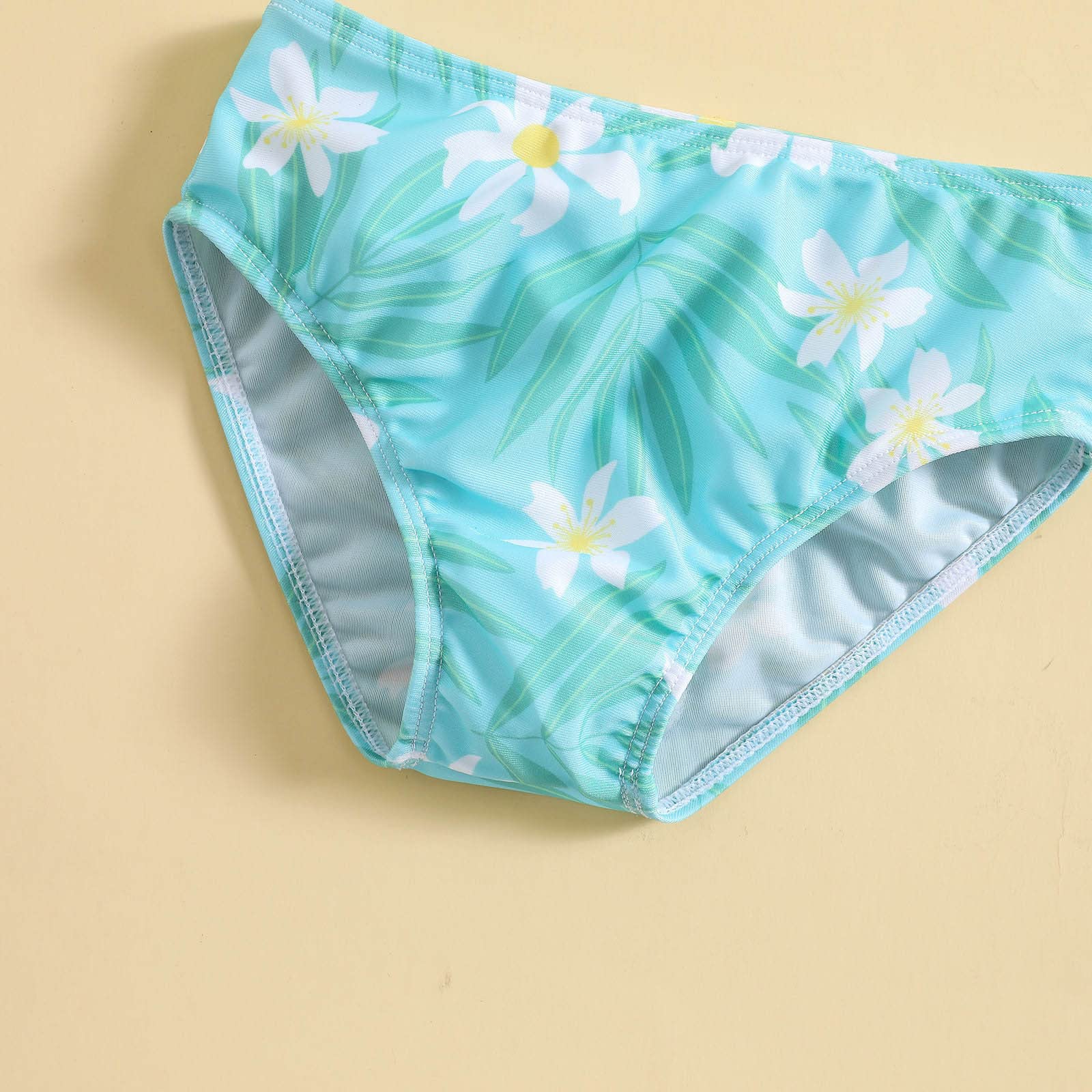 Bañador de triángulo para niña con falda de verano para niñas con estampado floral, volantes, traje de baño de dos piezas