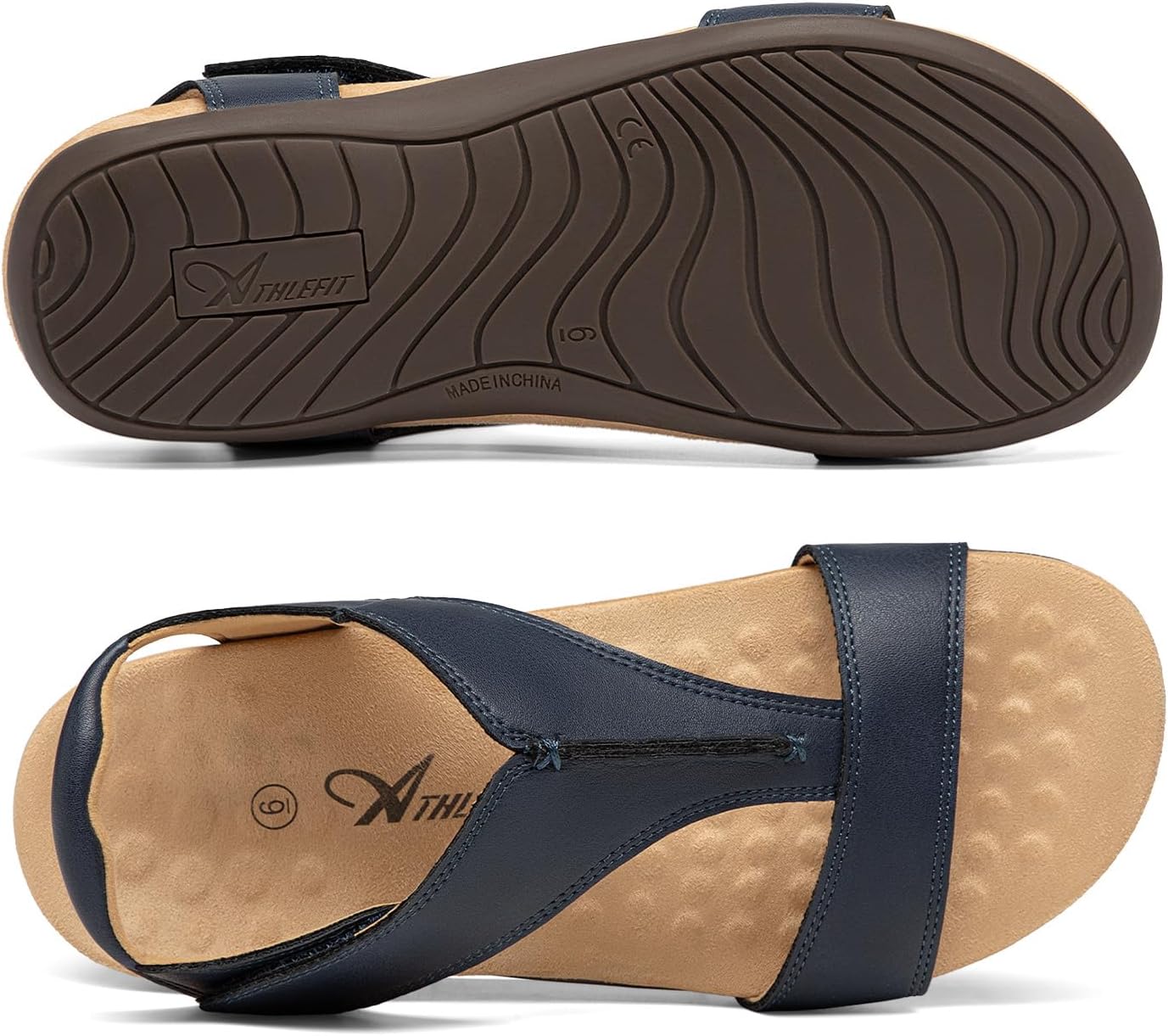 Athlefit Orthopedic Sandals for Women Comfortable Beach Orthotic Sandals with Arch Support - Image 6