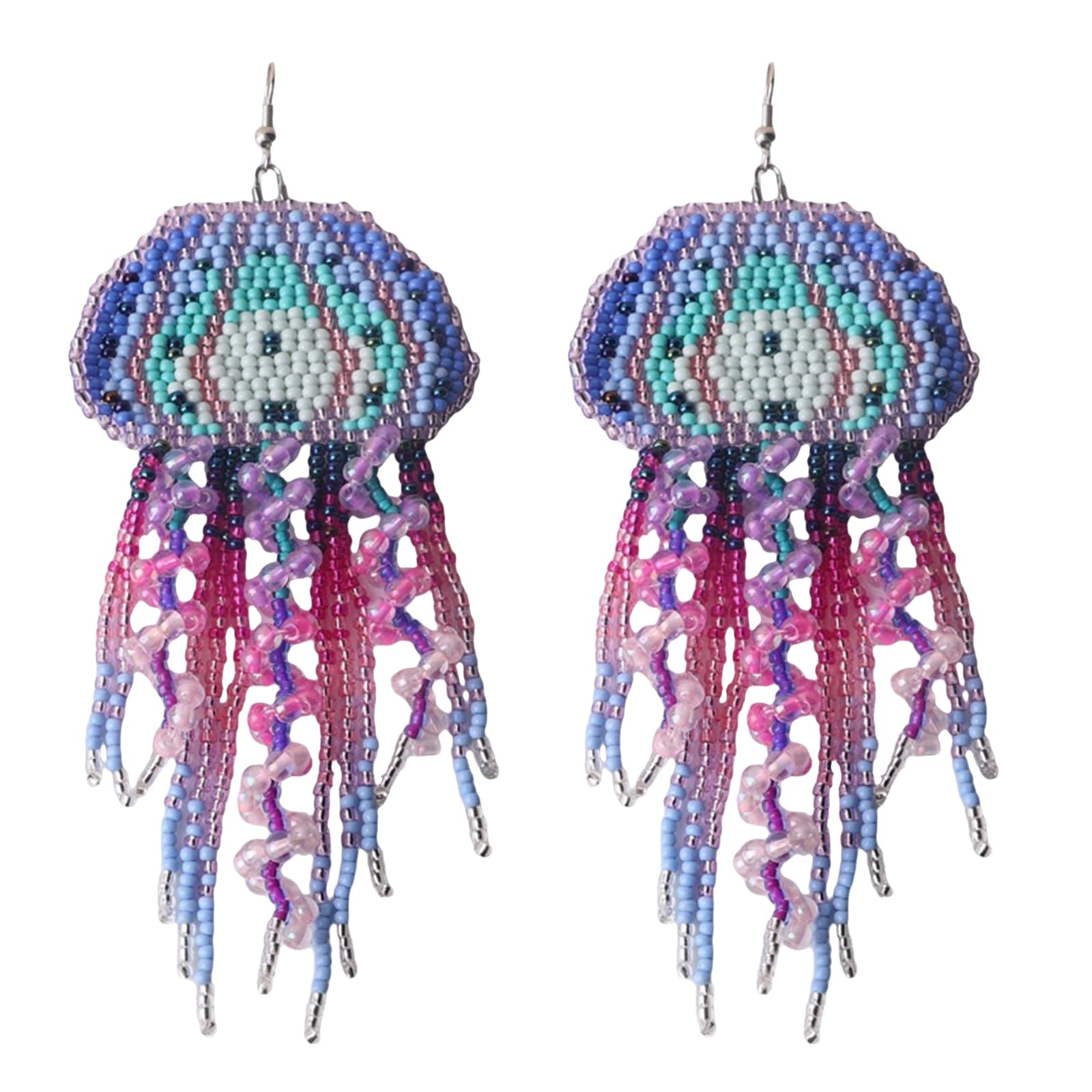 Amazon.co.jp: SLXLYH ハンドメイド タッセル イヤリング クラゲ