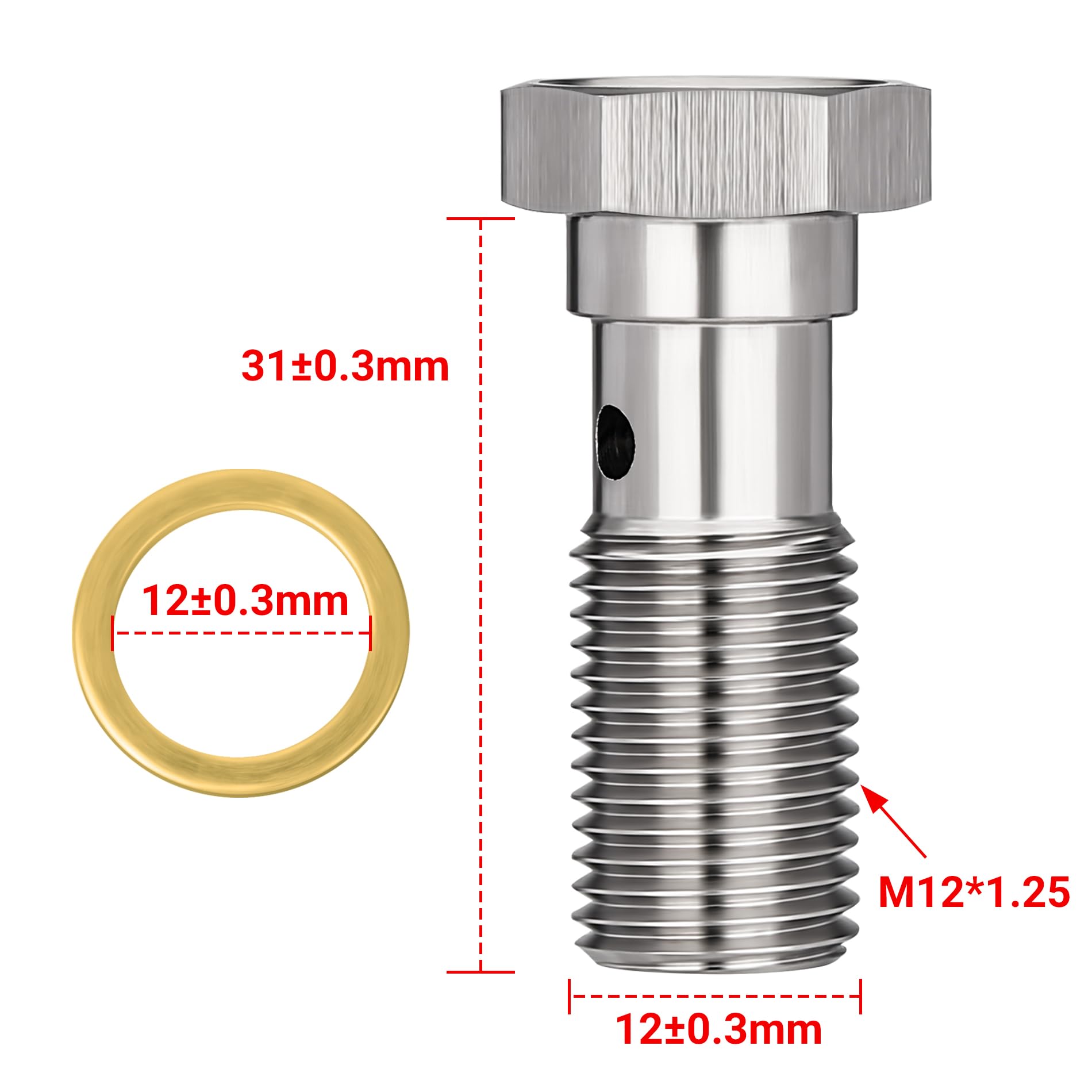 M12x1.25 Steel Adapter Plug With Crush Washer – KINUGAWA 414-07201-001