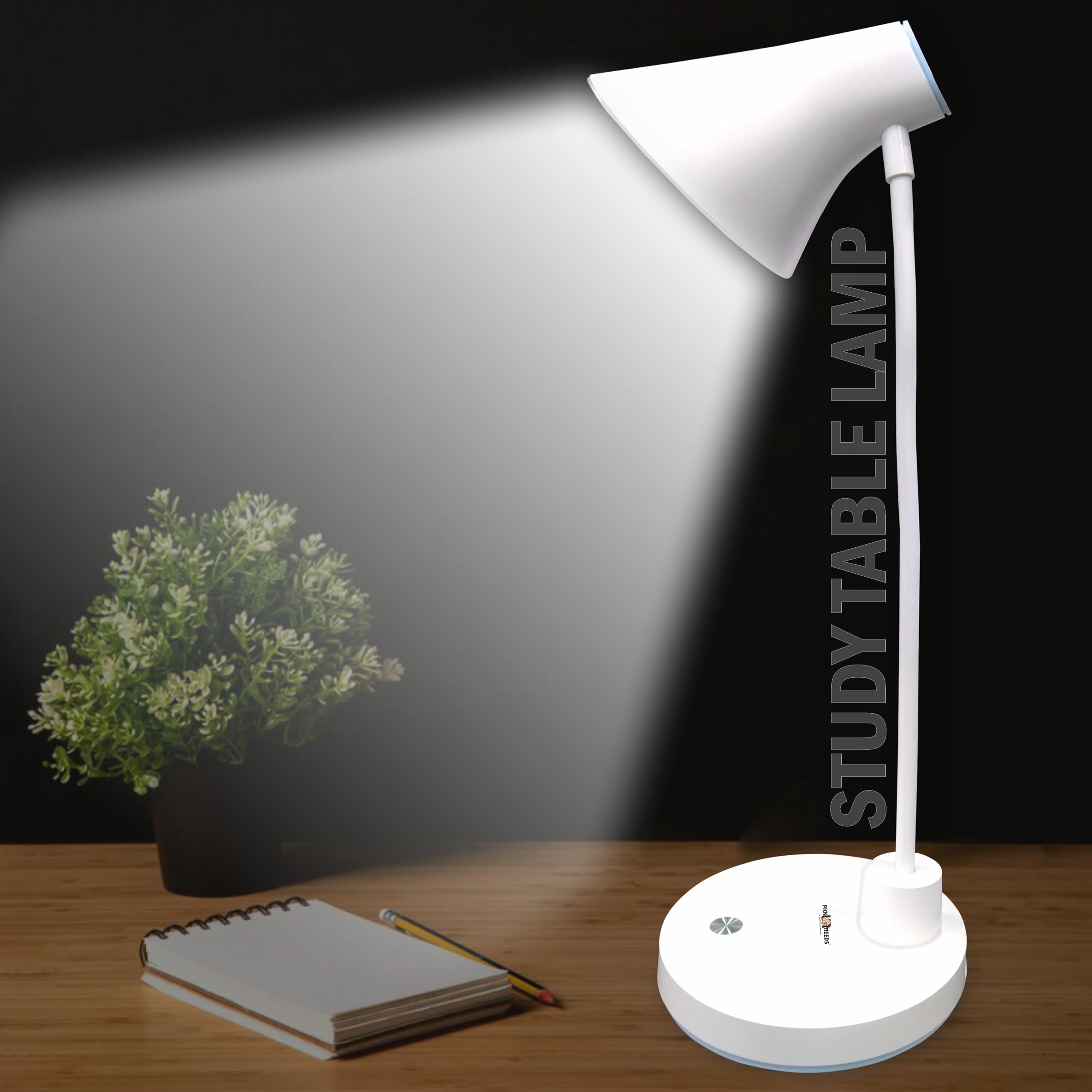 Pick Ur Needs White Study Lamp/Table Lamp/Desk Lamp High Range Rechargeable Led Eye-Caring Table Desk Lamp Touch Control Flexible Head-image-2