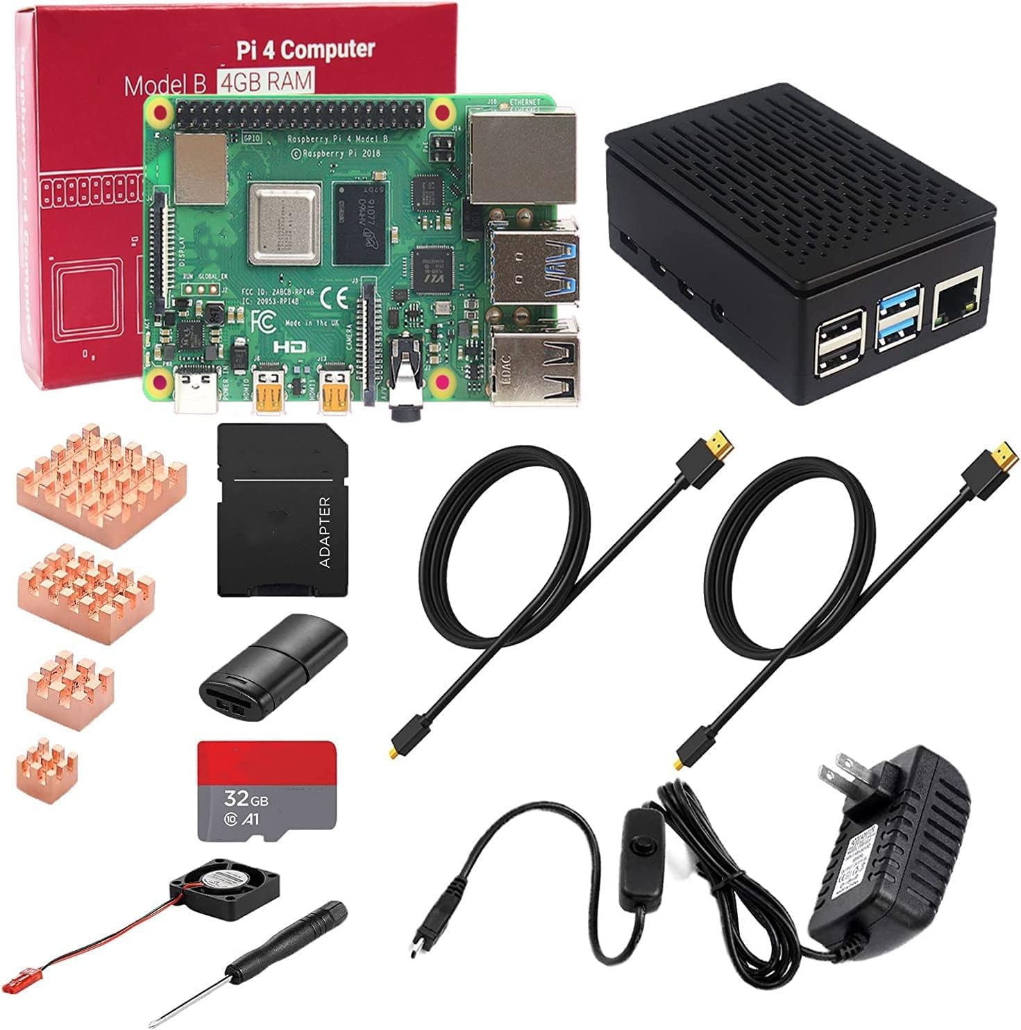 Amazon.com: RasTech Pi 4 2GB Starter Kit 2GB RAM with 32GB Card 4