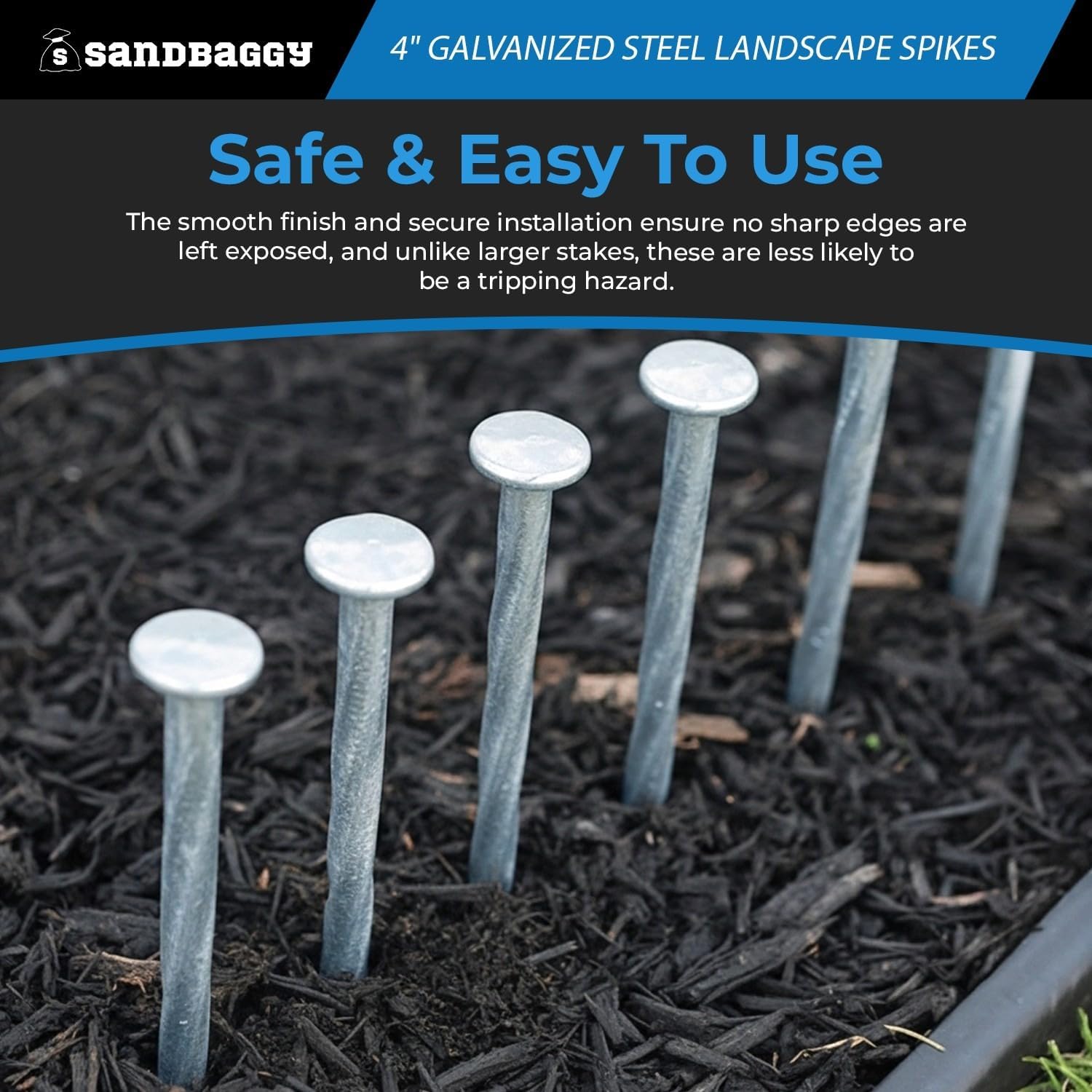 4 in. Galvanized Spiral Landscape Edging Spikes - 7 Gauge Steel (4 inch, 100, Count)