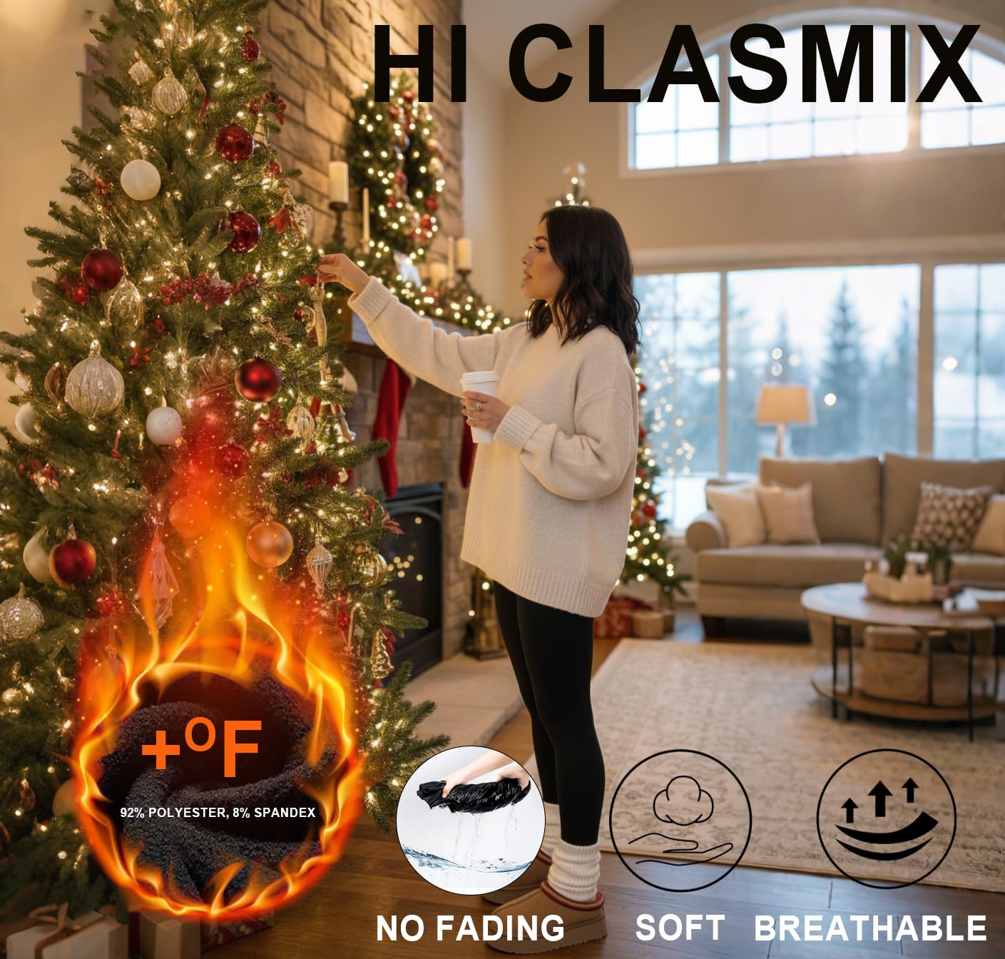 Hi Clasmix Pantalones, Opaco para Mujer
