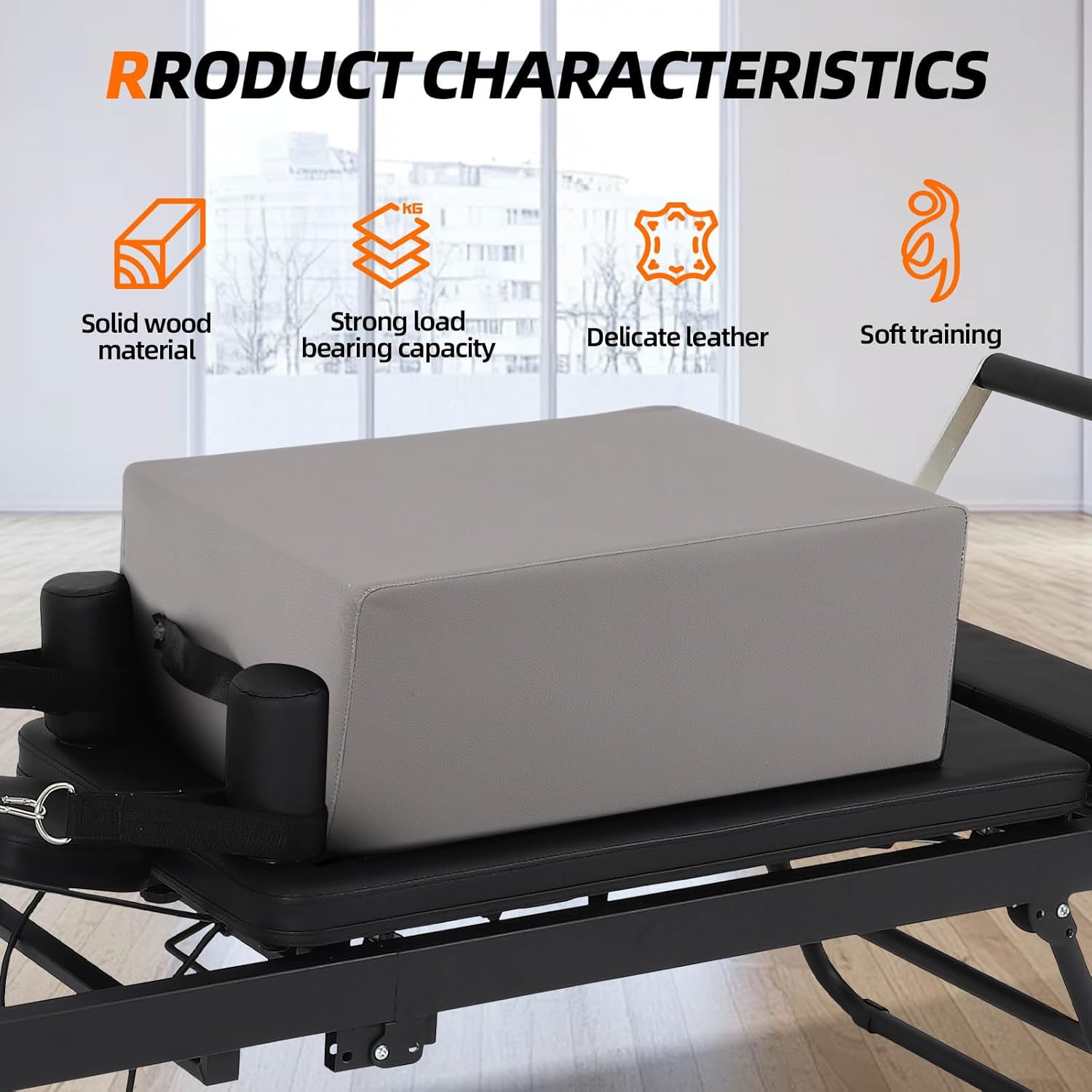 Dollate Pilates Reformer Sit Box, Pilates Sitting Box for Home Workout and Gym, Pilates Exercise Accessories for Exercise Strength, Balance and Pilates, Grey