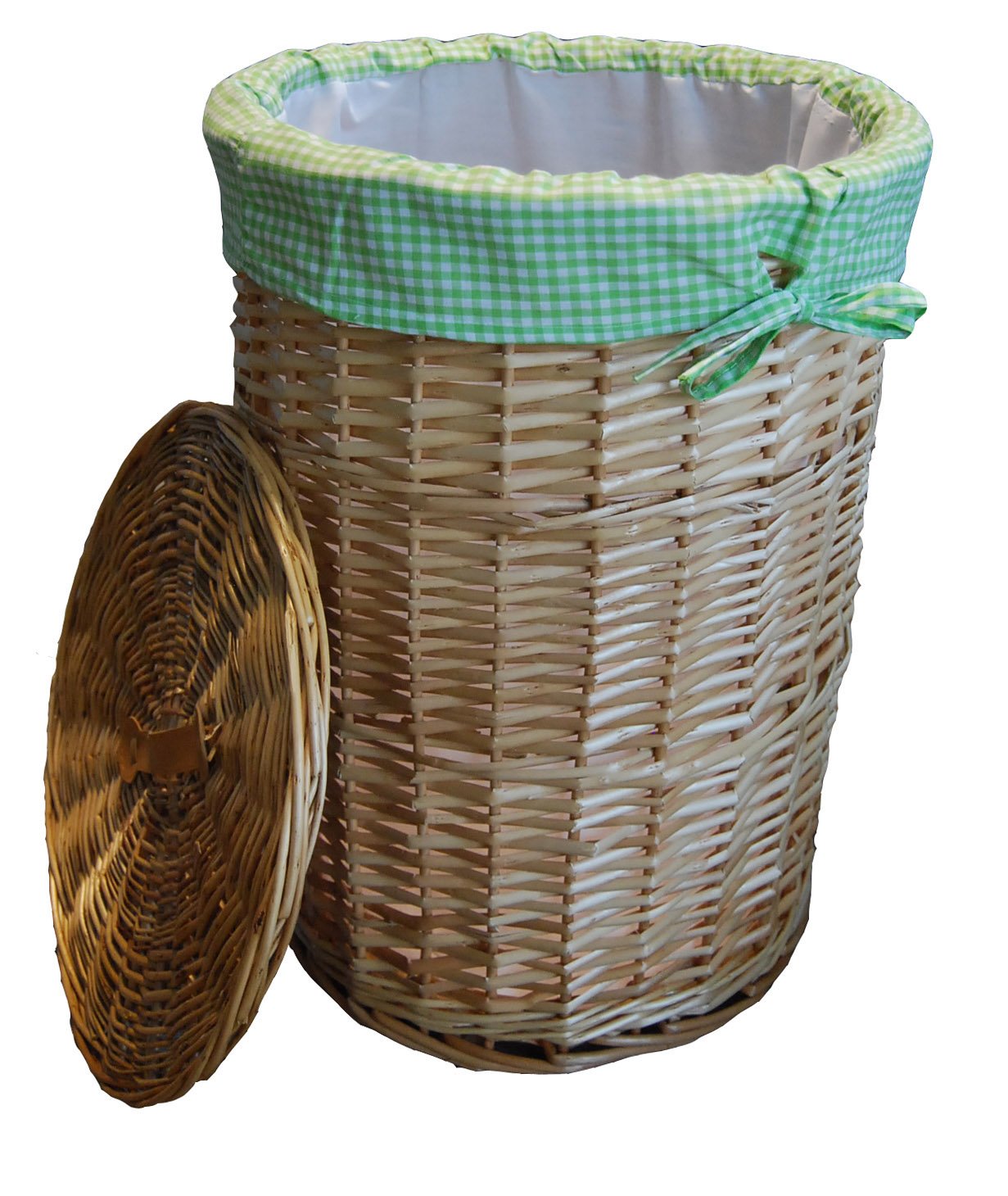 SWWK-25Rd-b kosz na pranie wiklina, beżowy, okrągły pokrowiec, średnica 39 cm, wysokość 55 cm
