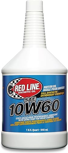 Red Line Aceite de motor totalmente sintético 11704 SAE 10W60, 1 cuarto de galón (paquete de 6)