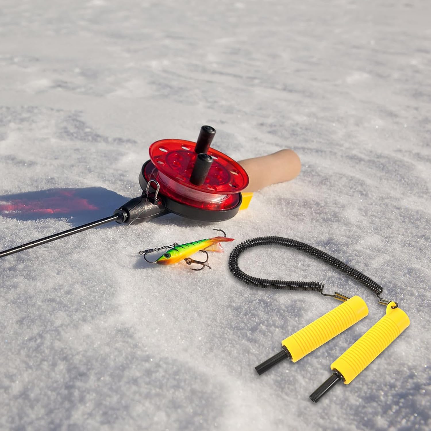 Retractable Ice Pick Tool Nonskid Handheld Breaking Awl Flexible Lanyard Safety Spike Ice Fishing Emergency Accessory for Outdoor Winter Skating