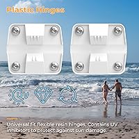 Vista 6 de Pokin Kit de piezas de repuesto para enfriador Coleman, bisagras de plástico para baúl de hielo, conjunto de tapón de drenaje estándar