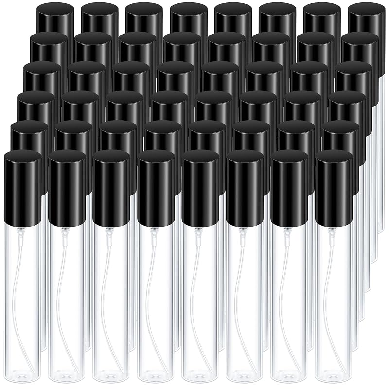 Yinder Frascos de Perfume Recarregáveis de Vidro com Spray, 15 mL, Preto, Pacote com 25