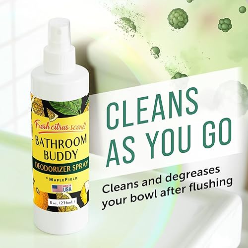 Miniatura 4 de Maplefield Spray desodorante de inodoro  8 onzas  Ambientador de baño Buddy  Oculta el olor rápido  Ingredientes a base de plantas  Portátil y fácil