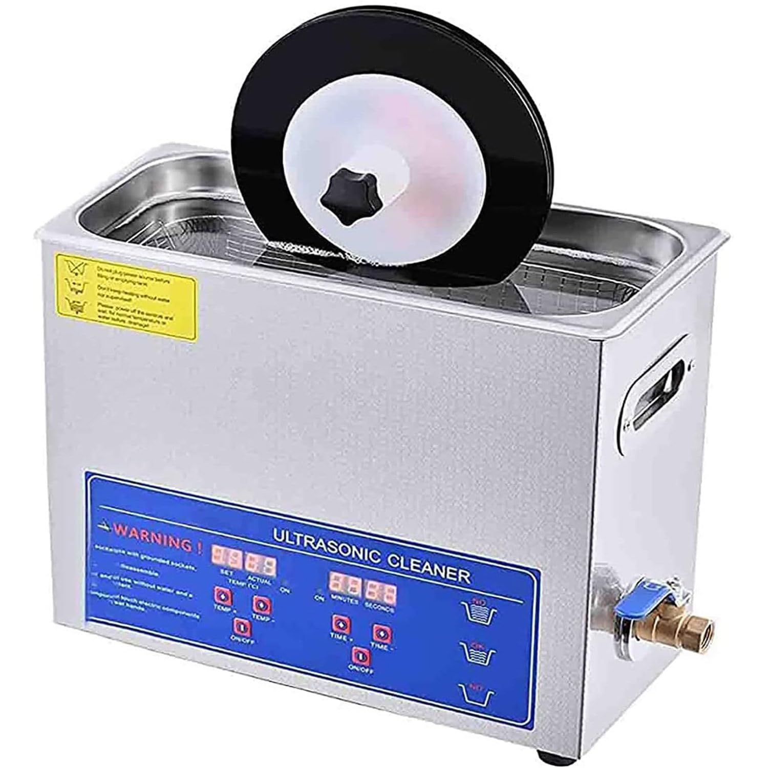 Detergente per Dischi in Vinile Ad Ultrasuoni da 6 Litri, Pulizia LP su Entrambi I Lati con Rotazione Automatica, Temporizzazione 0~30 Min, Sistema di Pulizia dei Dischi