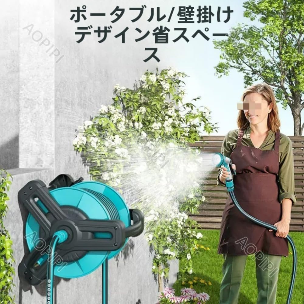 使い勝手の良さ　多機能性　水やり　ホース　楽々収納 Amazon.co.jp: ホース ホースリール 散水ホース 水道ホース ポータブル