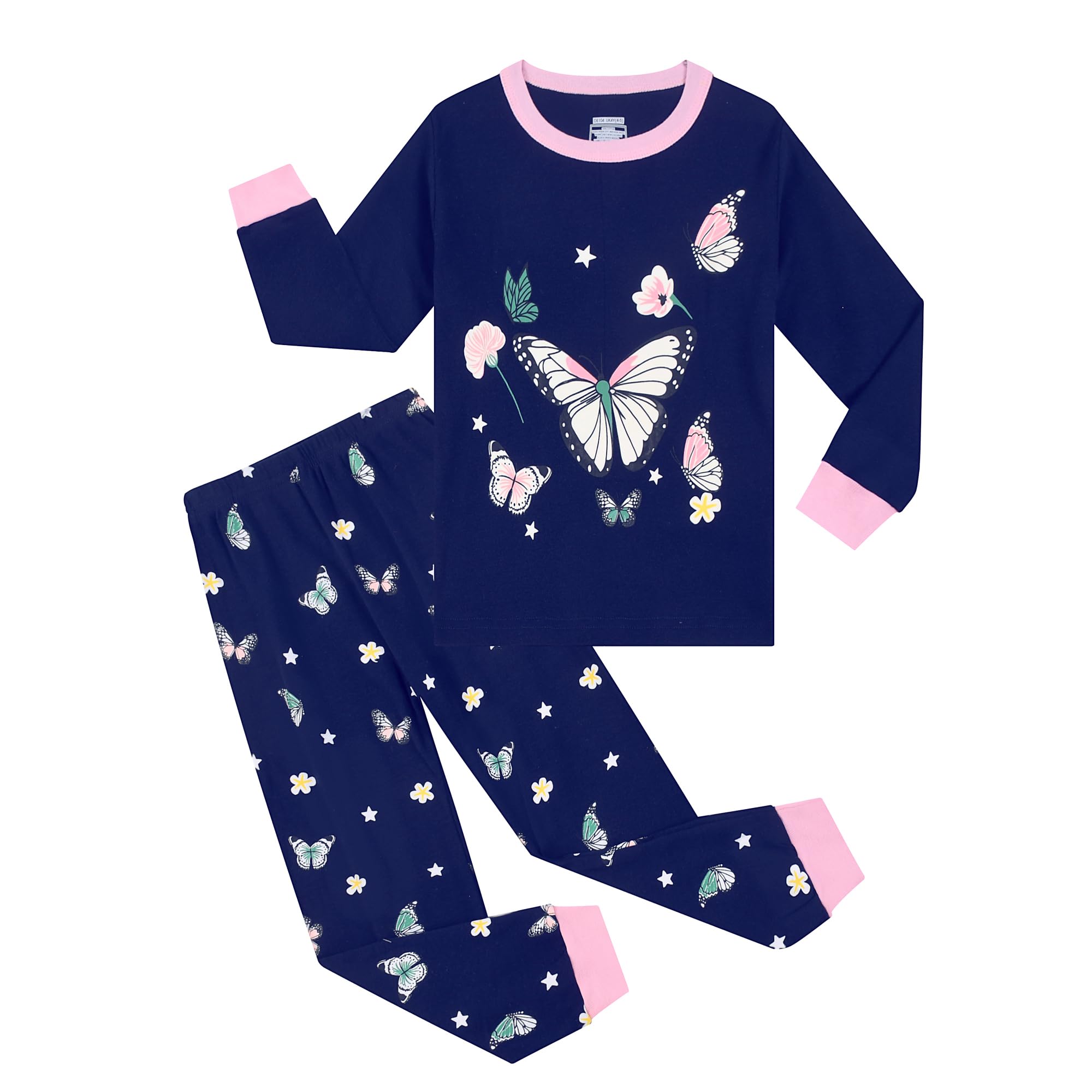 Mädchen Schlafanzug Kinder Pyjama Set Baumwolle Langarm Winter Einhorn Zweiteiliger 3-13 Jahre 98 104 110 116 122 128 134 140 146 152