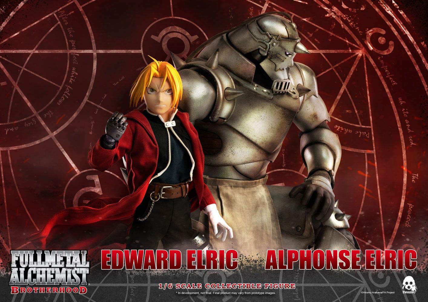 ThreeZero Fullmetal Alchemist Brotherhood: Edward & Alphonse Elric 1: 6 Scale Collectible Figures Twin Pack