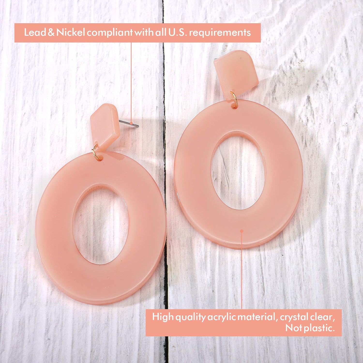 FIFATA 25 Pairs Acrylic Resin Statement Earrings Set for Women Mottled Hoop Fashion Drop Dangle Jewelry Hypoallergenic for Sensitive Ears - Image 3