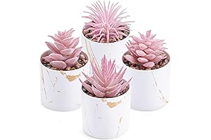Der Rose Artificial Faux Plants - 4 Pack Home and Office Pink Accents