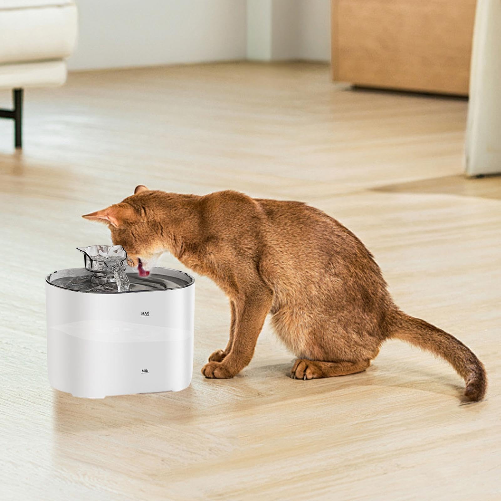 Fuente De Agua Para Gatos 2,2 L Bebedero Automático Silencioso con | Bebedero para Gatos y Dispensador de Agua para Mascotas Interiores, , Cachorros, Mascotas Pequeñas, Perros