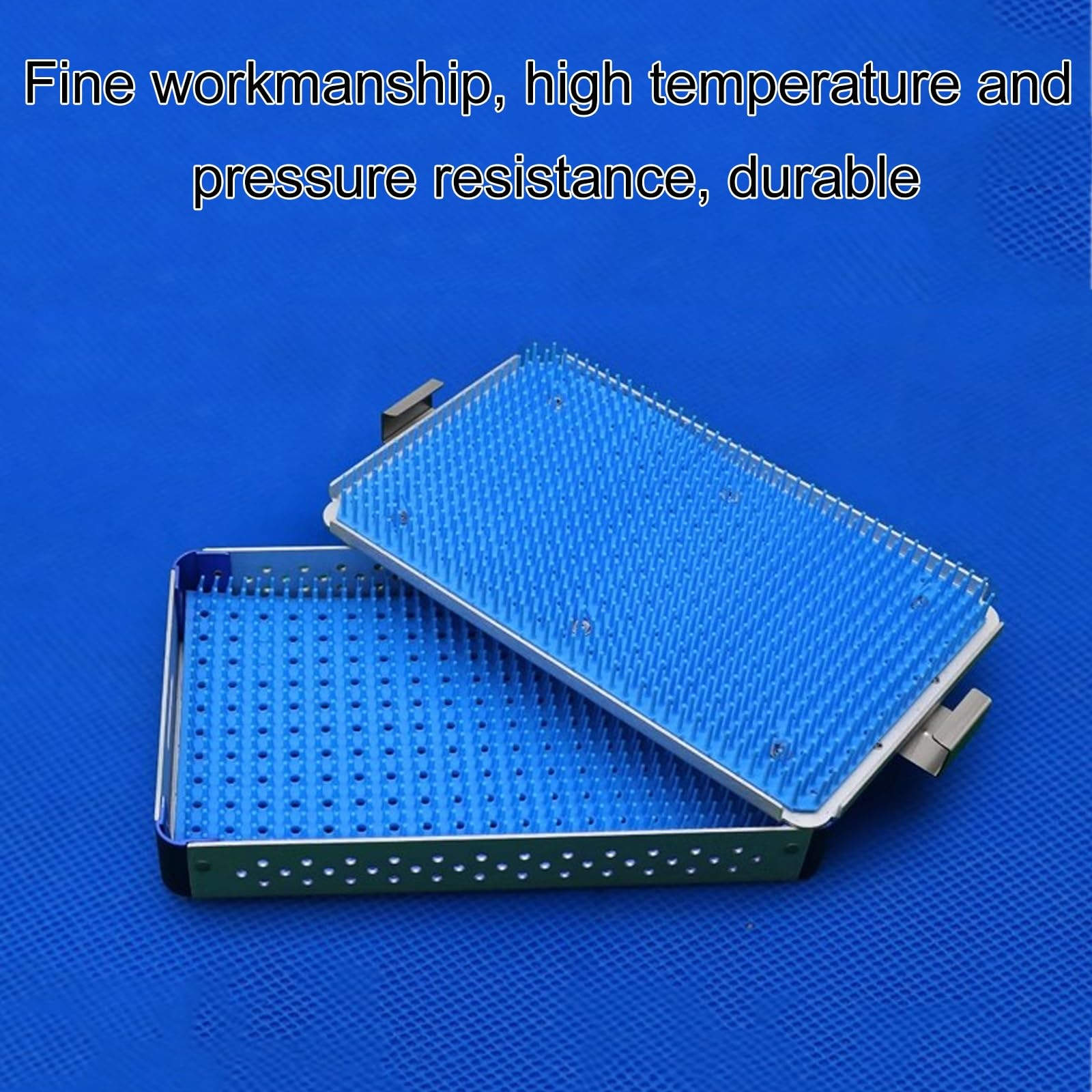 Caja Esterilización Instrumentos Médicos 2 Capas Almohadillas Silicona | Bandejas dentales, resistencia a altas temperaturas y altas presiones, caja de almacenamiento de laboratorio