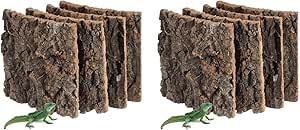 Totority 4-Pack Cork Bark Panels – Natural Terrarium Background & Climbing Mat For Reptiles (Lizards, Spiders, Turtles)