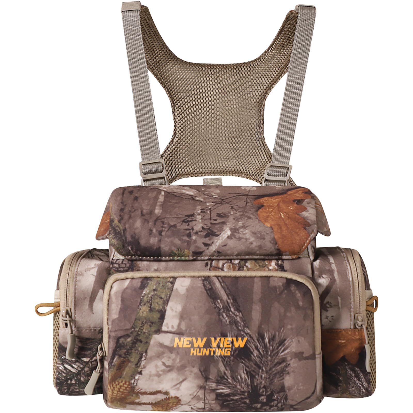 NewView Harnais Binocular avec sac de télémètre amovible, sangle bino réglable et protection contre la pluie - Idéal pour la chasse, la randonnée et l'observation des oiseaux - Quiet-L