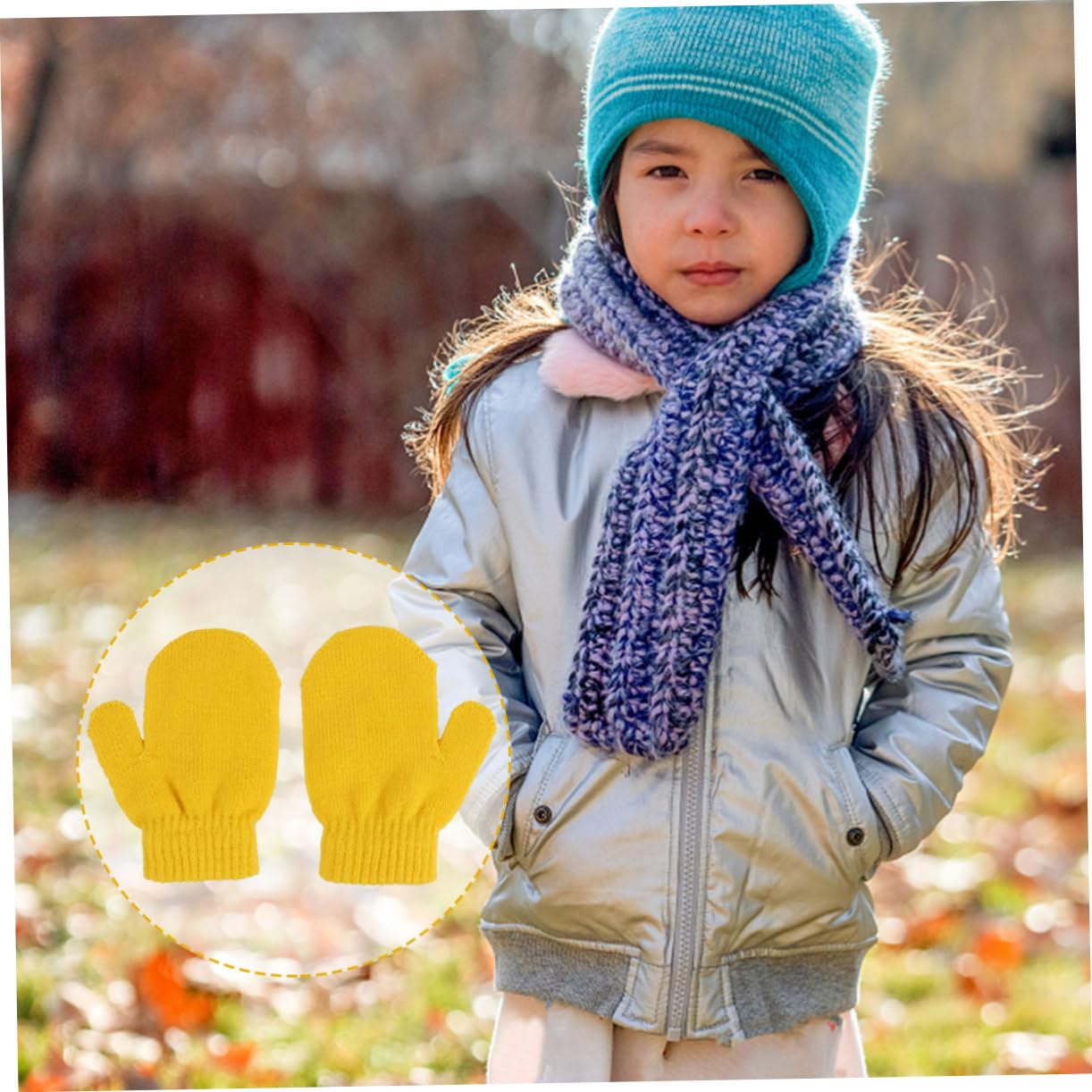 INOOMP 12pares Guantes Calientes Para Invierno De Punto Elástico y Color Liso Para Actividades Al Aire