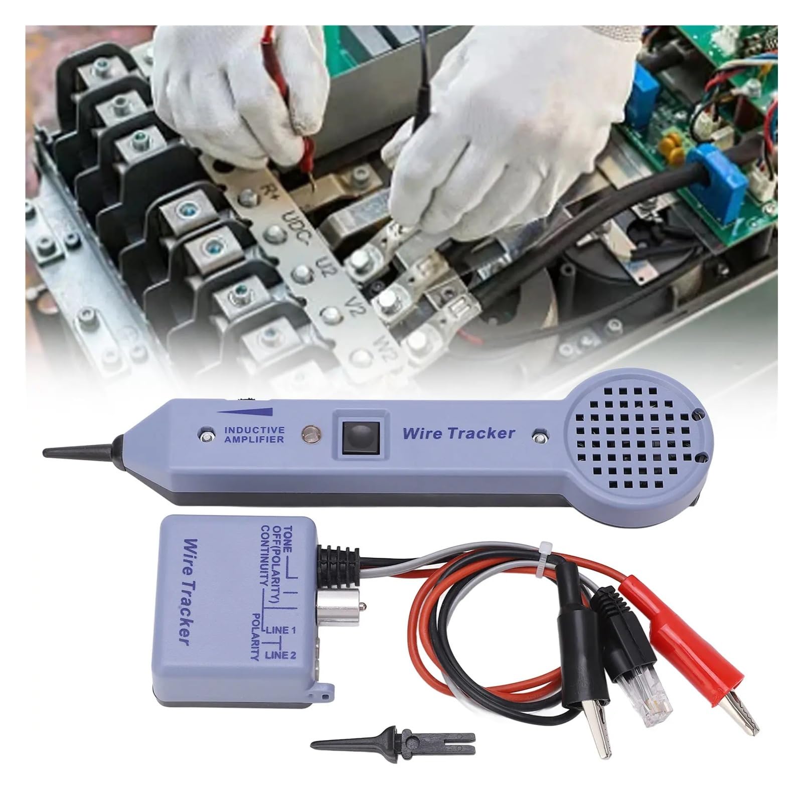 Kit de generador tonos y sonda, kit comprobación rastreo cables red, amplificador inducción ajustable, detector tóner cable