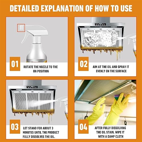 Miniatura 7 de Clean Sweep - Limpiador de cocina multiusos para ollas y sartenes, potente limpiador multiusos de cocina, para campana extractora, horno, parrilla,