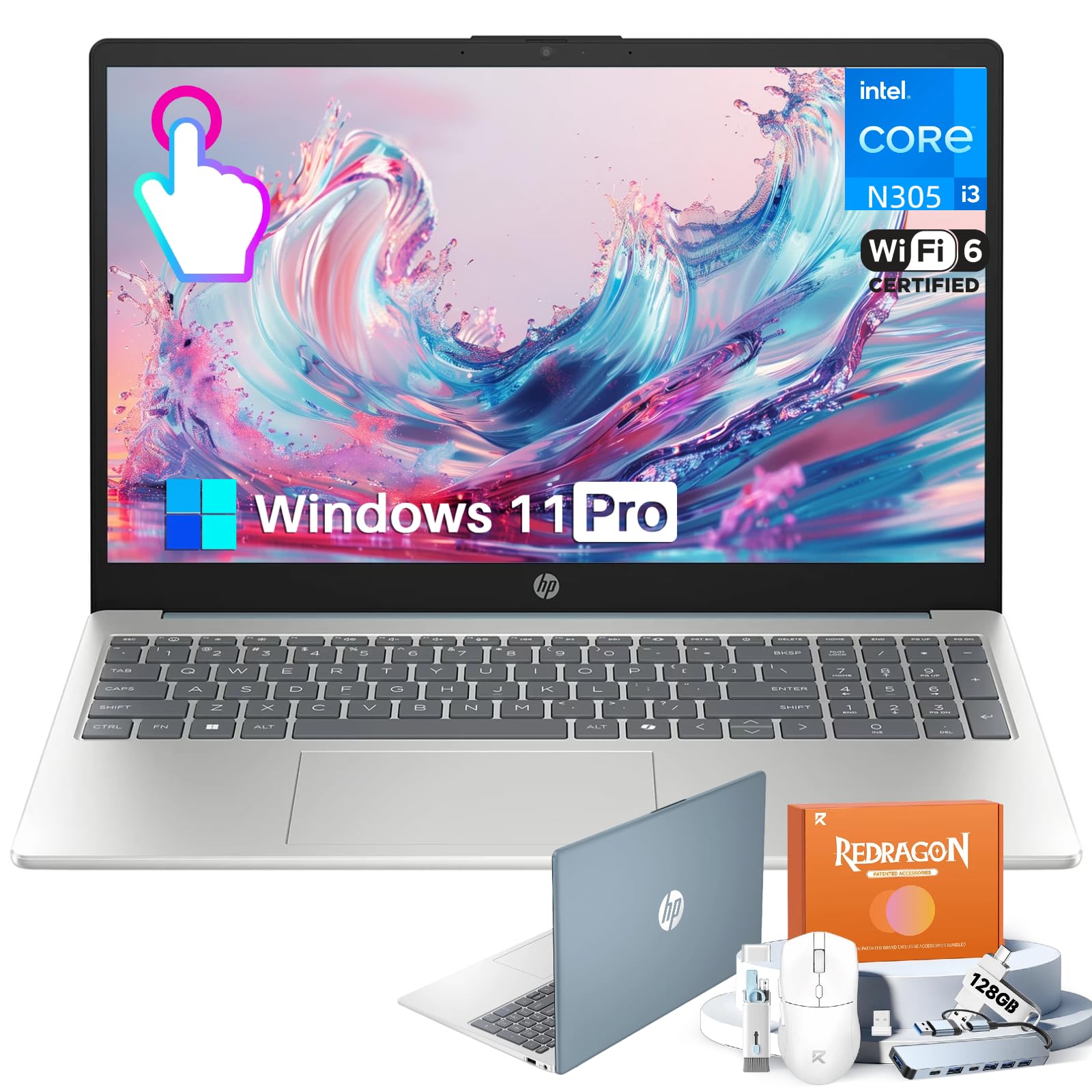 Amazon.com: HP 15.6 Touchscreen Laptop Windows 11 Pro, Intel 8