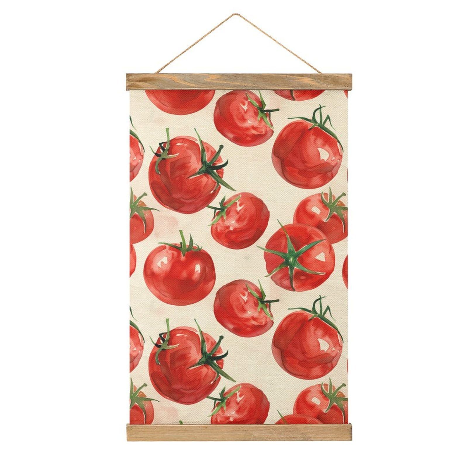 CGSBNGHA Tomatoes Watercolor Wall Art Prints Linen Hanging Painting Scroll Paintings Pictures Decor for Home