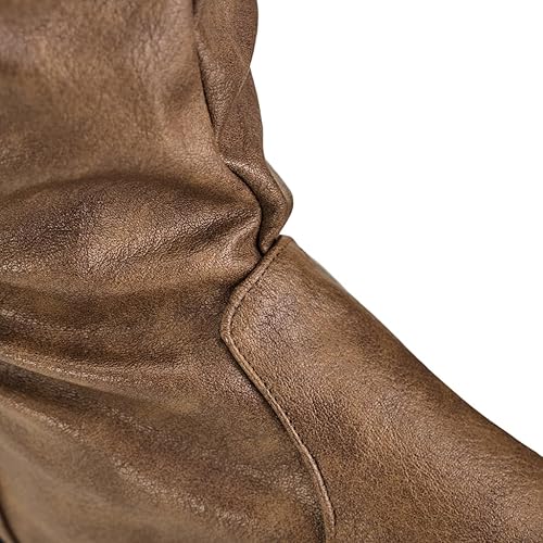 Miniatura 2 de DUNHAO COS Botas góticas medievales para hombre y mujer, estilo renacentista, a media pantorrilla, botas de jazz planas, botas renacentistas