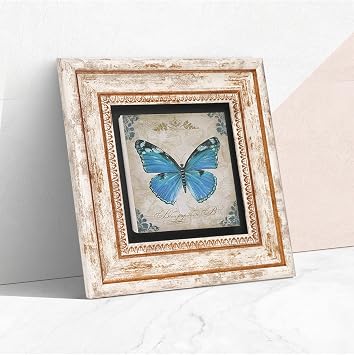 Pinecone Stone Butterfly Stone Wall Painting - Framed Stone Painting - Decorative Wall Art - Modern Home and Office Wall Decor T1-220