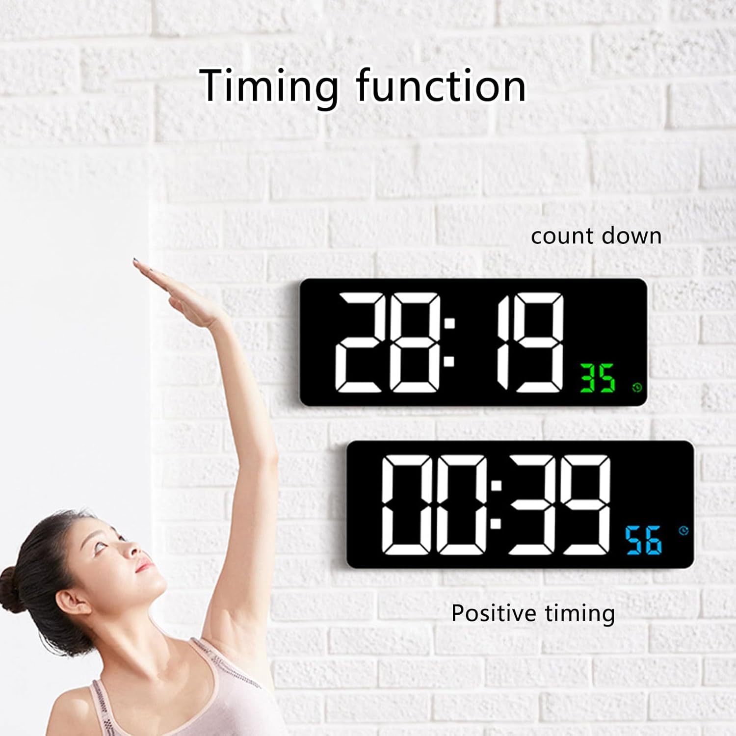 Multifunctional Large Screen LED Digital Wall Clock with Remote Temperature Date Week Display for Home and