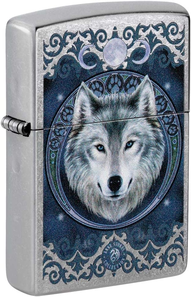 Zippo Lighter: Anne Stokes Wolf - Street Chrome 81203