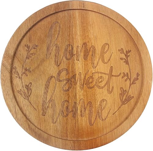Miniatura 1 de HomeLove Inc - Tocadiscos de madera grabada con texto en inglés Home Sweet Home para mesa armario y cocina mercado comedor familiar inauguración de