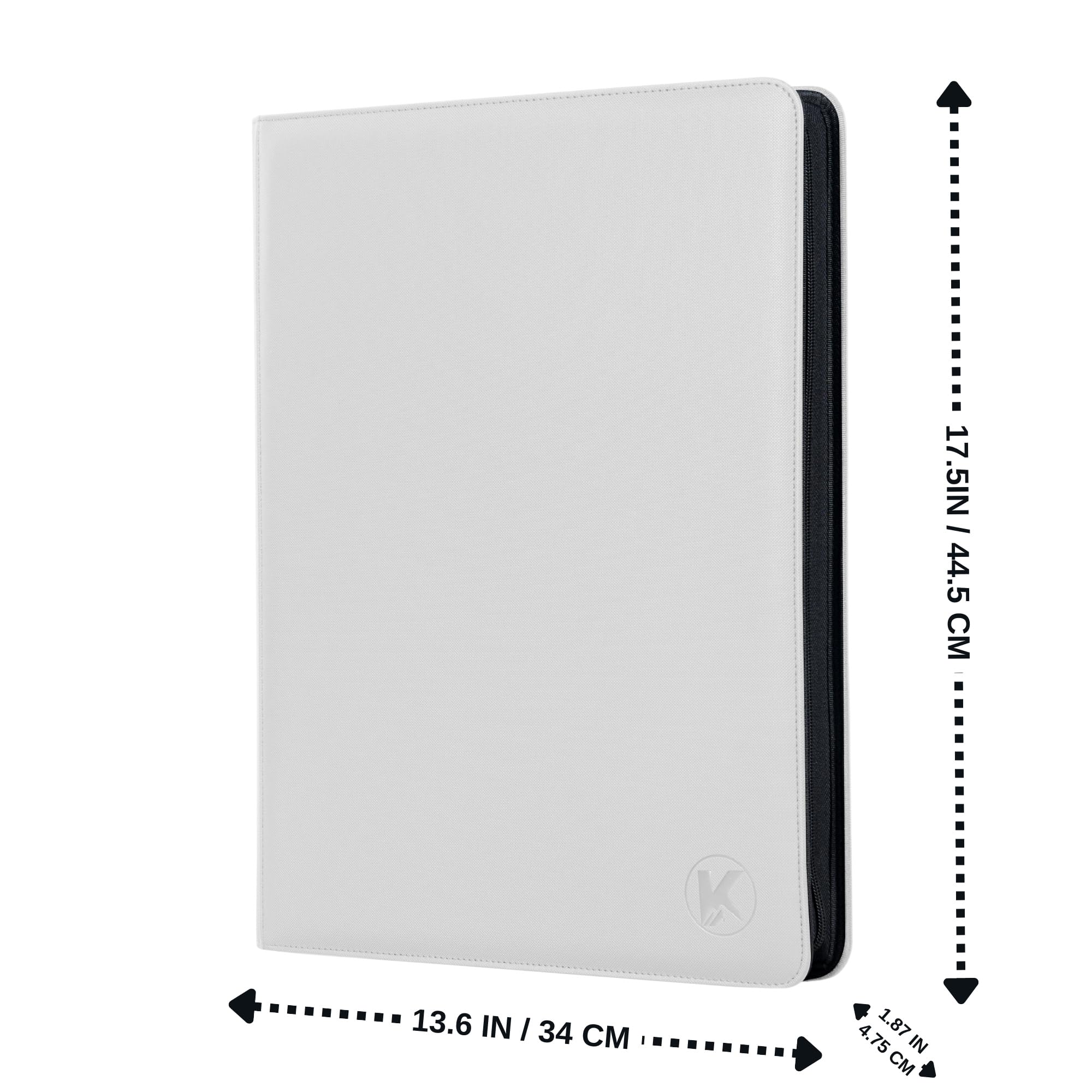 1600+ Taschen Sammelkartenbinder, 16-Taschen-Kartenalbum Kompatibel mit MTG, Sportkarten & anderen Standardgrößen Sammelkarten (WEISS)