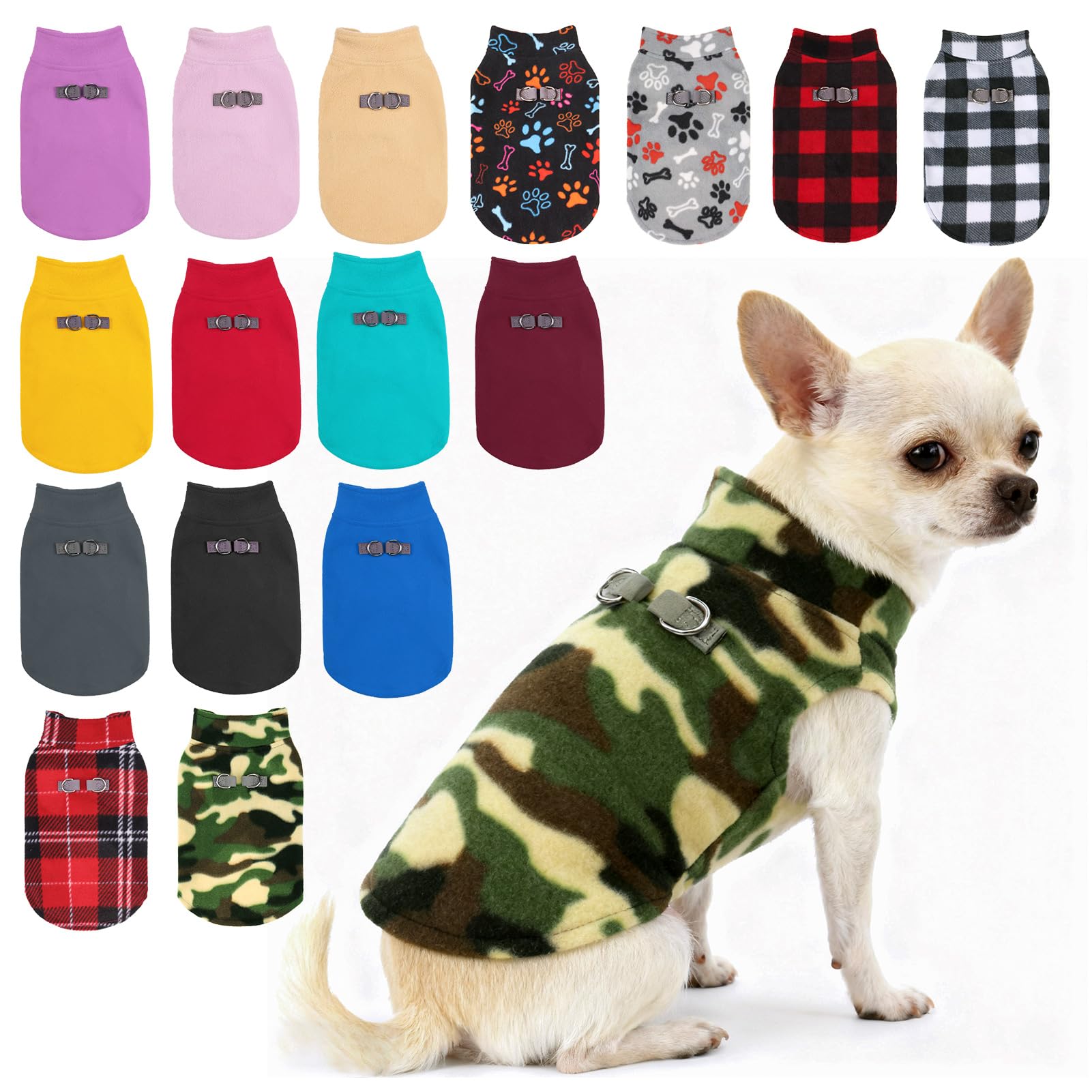 BEAUTYZOO Dog Fleece Vest Sweater Winter Jacket for Small Medium Dogs- S