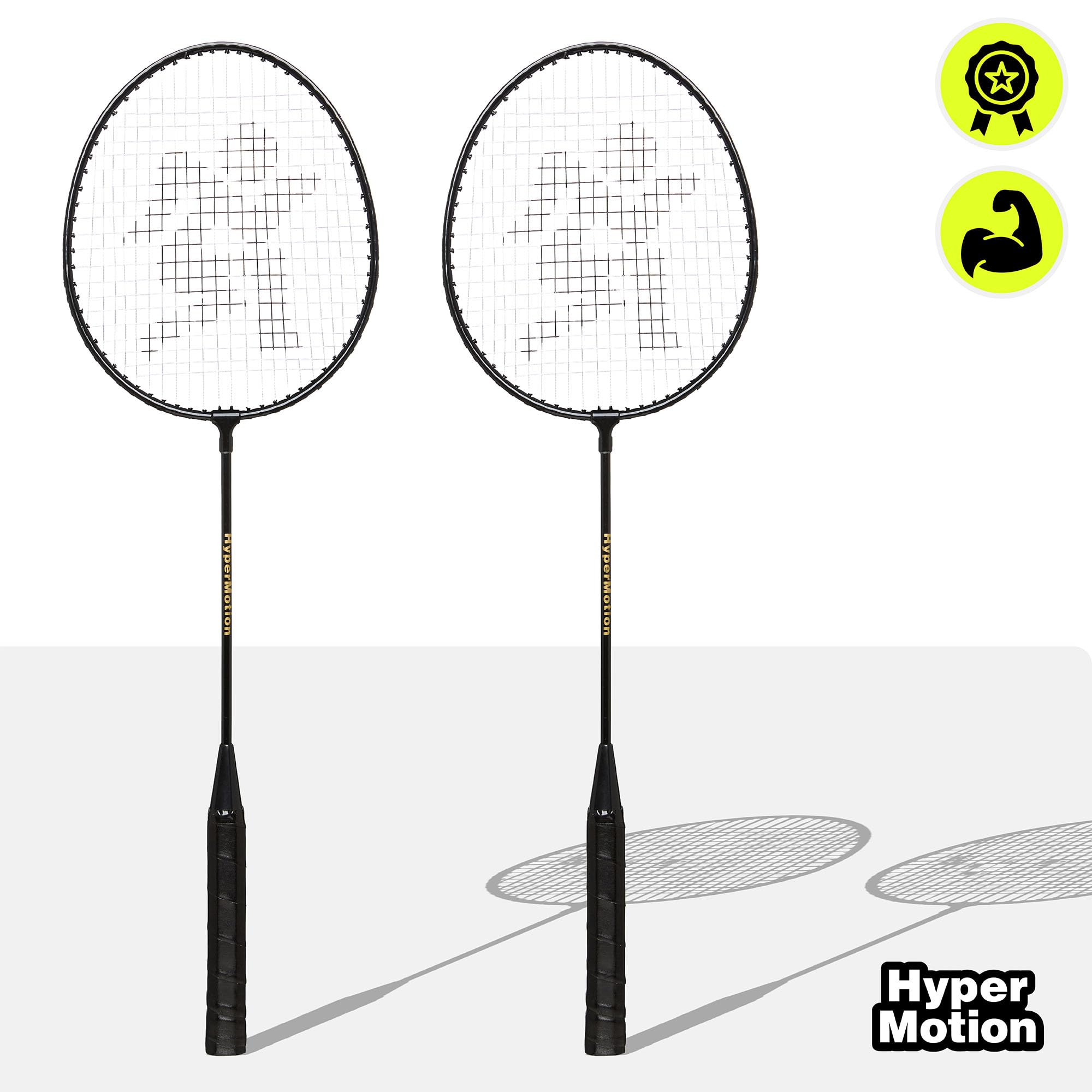 HyperMotion Racchetta Badminton - Racchetta Adulto in Acciaio con Borsa Oxford - Set Badminton Completo Giochi Esterni 0,75kg 10+