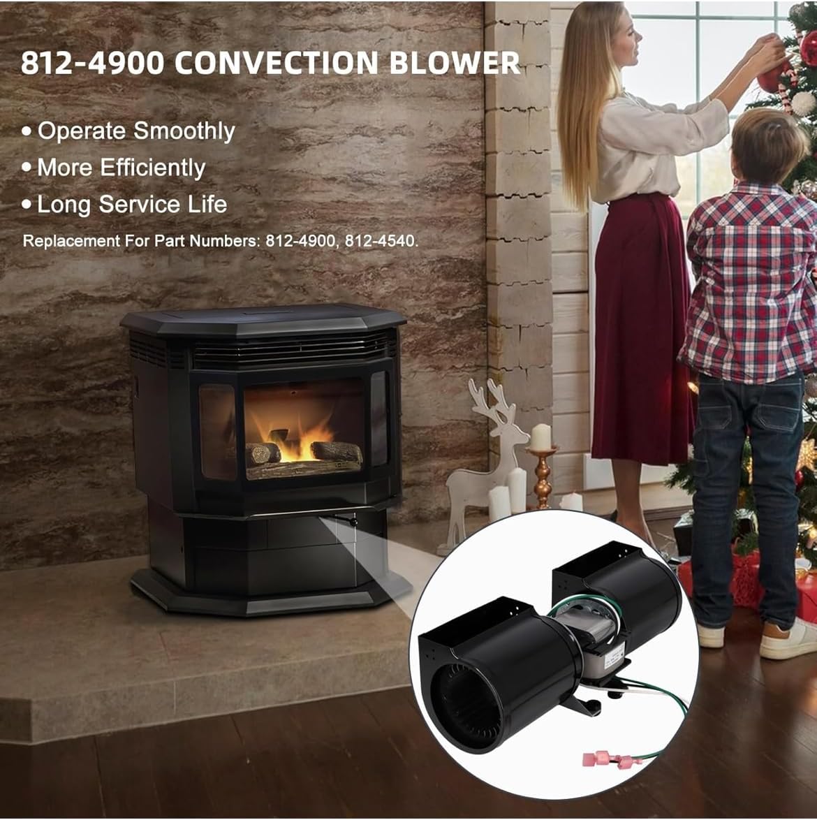 GFK-160A GFK-160 GFK160 GFK160A Fireplace Blower Fan Kit for Heat N Glo, Hearth and Home, Quadra Fire, Fireplace Blower Kit for Hearth and Home DV3732 DV3732-B Heat N Glo 6000CLX 6000 DVTFL Fireplaces